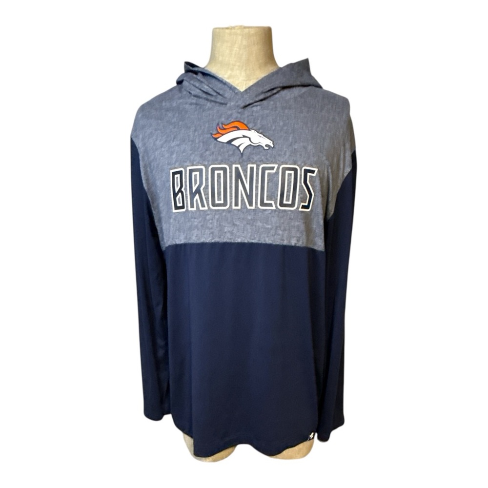 Denver Broncos Hooded Shirt Mens L
